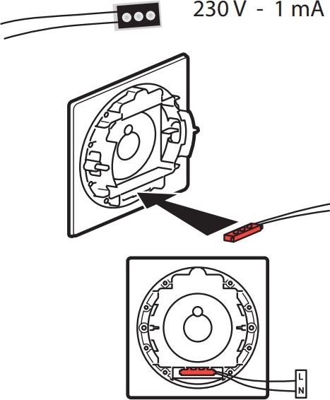 LED индикатор за метална основа бял Legrand