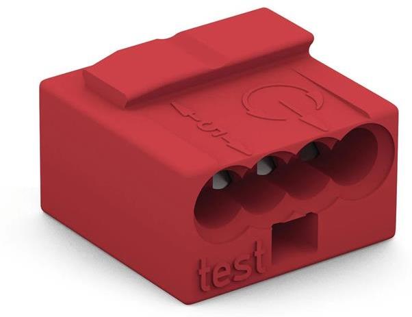 Бърза връзка 4х0,8 mm2 (100бр.) червена за твърд проводник Wago