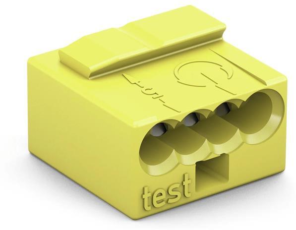 Бърза връзка 4х0,8 mm2 (100бр.) жълта за твърд проводник Wago