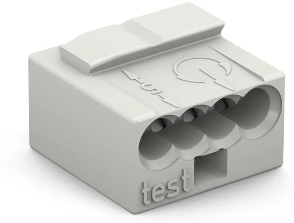 Бърза връзка 4х0,8 mm2 (100бр.) сива за твърд проводник Wago