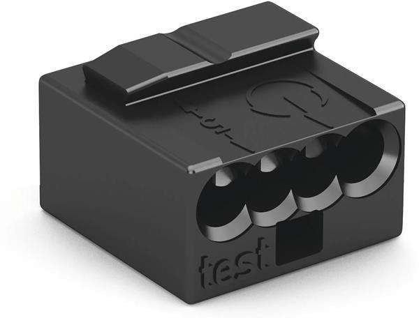 Бърза връзка 4х0,8 mm2 (100бр.) черна за твърд проводник Wago