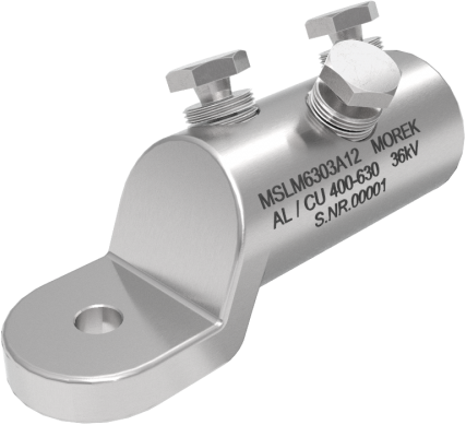 Кабелна обувка алуминиева покалаена MSLM630 Al/Cu 400-630mm² 36kV 3x късащ се болт M12 MOREK