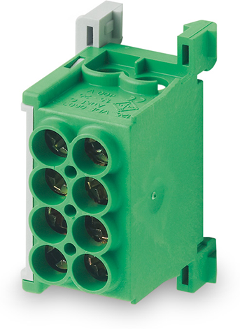 Клема изолирана ЗЕЛЕНА MAG25-2 4x25mm² IP20 80A 1000V MOREK