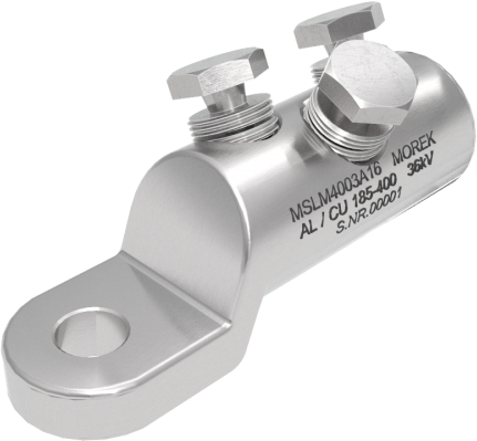 Кабелна обувка алуминиева покалаена Al/Cu 185-400mm² 36kV MSLM400 3x късащ се болт M16 MOREK