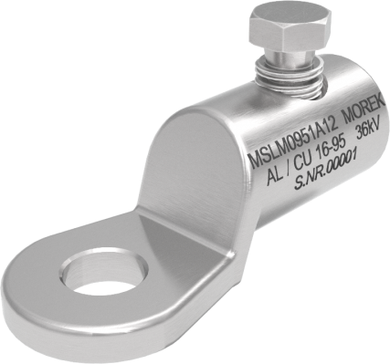 Кабелна обувка алуминиева покалаена Al/Cu 16-95mm² 36kV MSLM95 1x късащ се болт M12 MOREK