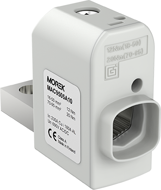 Изолиран конектор към устройство SR95SB 1xAl/Cu 16-95mm², плосък с винт, прав, 690V MOREK