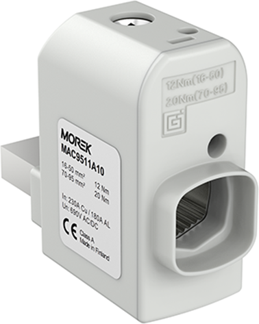 Изолиран конектор към устройство SR95RBR 1xAl/Cu 16-95mm², кръгъл, десен, 690V MOREK