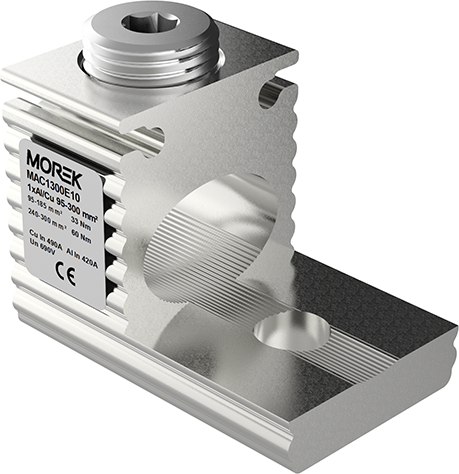 Неизолиран конектор към устройство OT300 1xAl/Cu 95-300 mm² h48mm 490A 690V MOREK