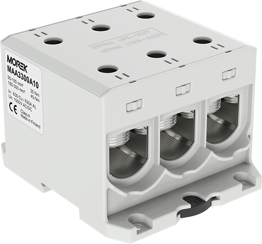 Тунелна клема СИВА 1P 630A с 6 отвора OTL300-3 3xAl/Cu 95-300mm² 1000V MOREK