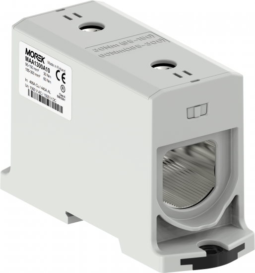 Тунелна клема СИВА 1P 490A с 2 отвора OTL300-1 1xAl/Cu 95-300mm² 1000V MOREK