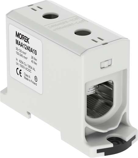 Тунелна клема СИВА 1P 425A с 2 отвора OTL240 1xAl/Cu 35-240mm² 1000V MOREK