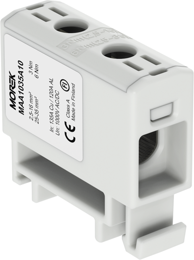 Тунелна клема СИВА 1P 135A с 2 отвора OTL35 1xAl/Cu 2,5-35mm² 1000V MOREK