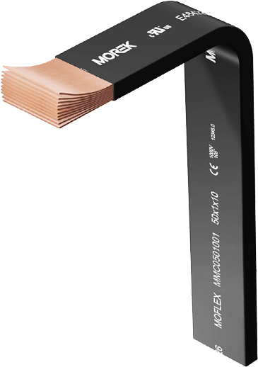 Гъвкава изолирана медна шина Moflex MMC 15,5x0,8x4 49,6mm² 2m 1000V MOREK