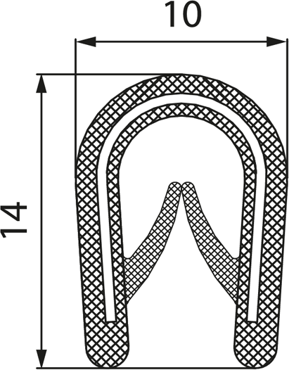 Гумена защитна лента за ръб 1,0-4,0mm черна RAL 9005 10m MOREK