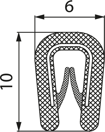 Гумена защитна лента за ръб 1,0-2,0mm сива RAL 7035 10m MOREK