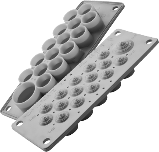 Панел с кабелни входове MC16 за 16 кабела IP54 сив RAL 7035 MOREK