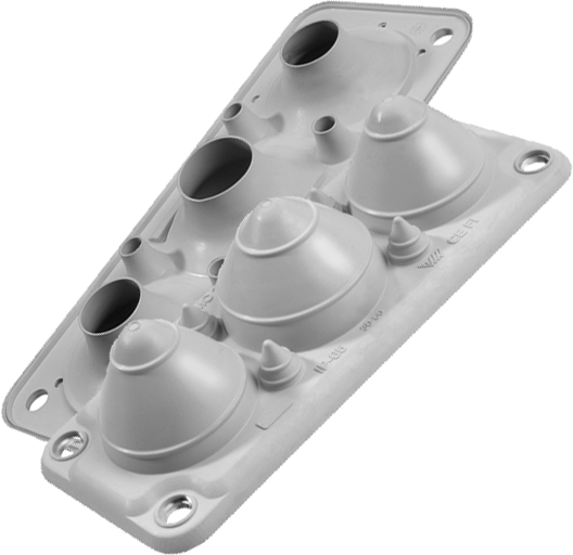 Панел с кабелни входове MC3/7 за 7 кабела IP67 сив RAL 7035 MOREK