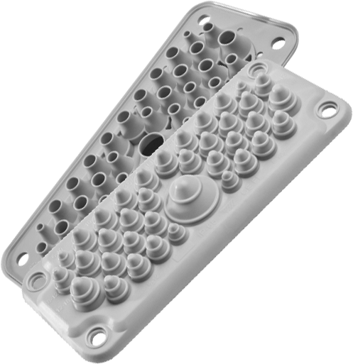 Панел с кабелни входове MC35/37 за 37 кабела IP67 сив RAL 7035 MOREK