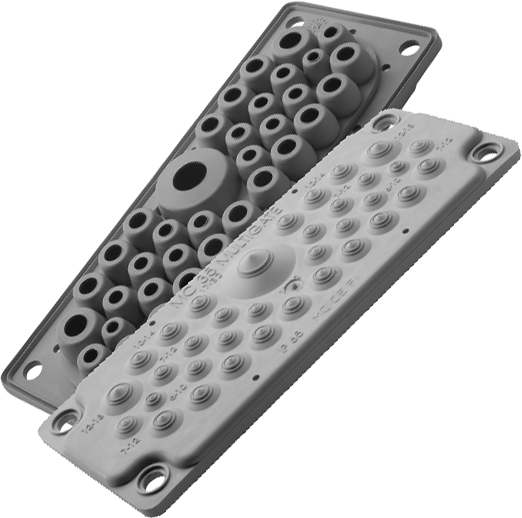 Панел с кабелни входове MC35 за 35 кабела IP65 сив RAL 7035 MOREK