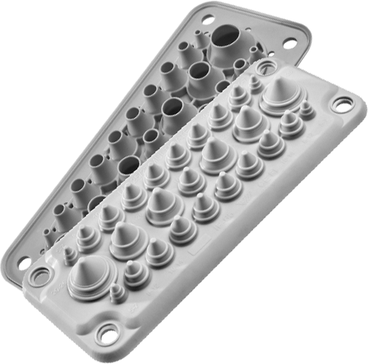 Панел с кабелни входове MC25/27 за 27 кабела IP67 сив RAL 7035 MOREK