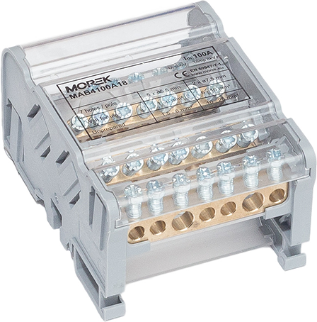 Разпределителен клемен блок Moblock 4P 100A-7 2x25 + 5x6mm² MOREK /до изчерпване/