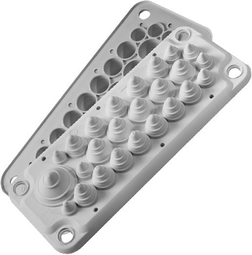 Панел с кабелни входове LMC25 за 25 кабела IP54 сив RAL 7035 MOREK