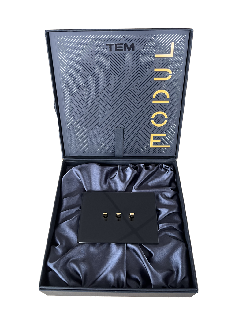 Мострена кутия TEM Edge - механизъм злато/рамка черно стъкло