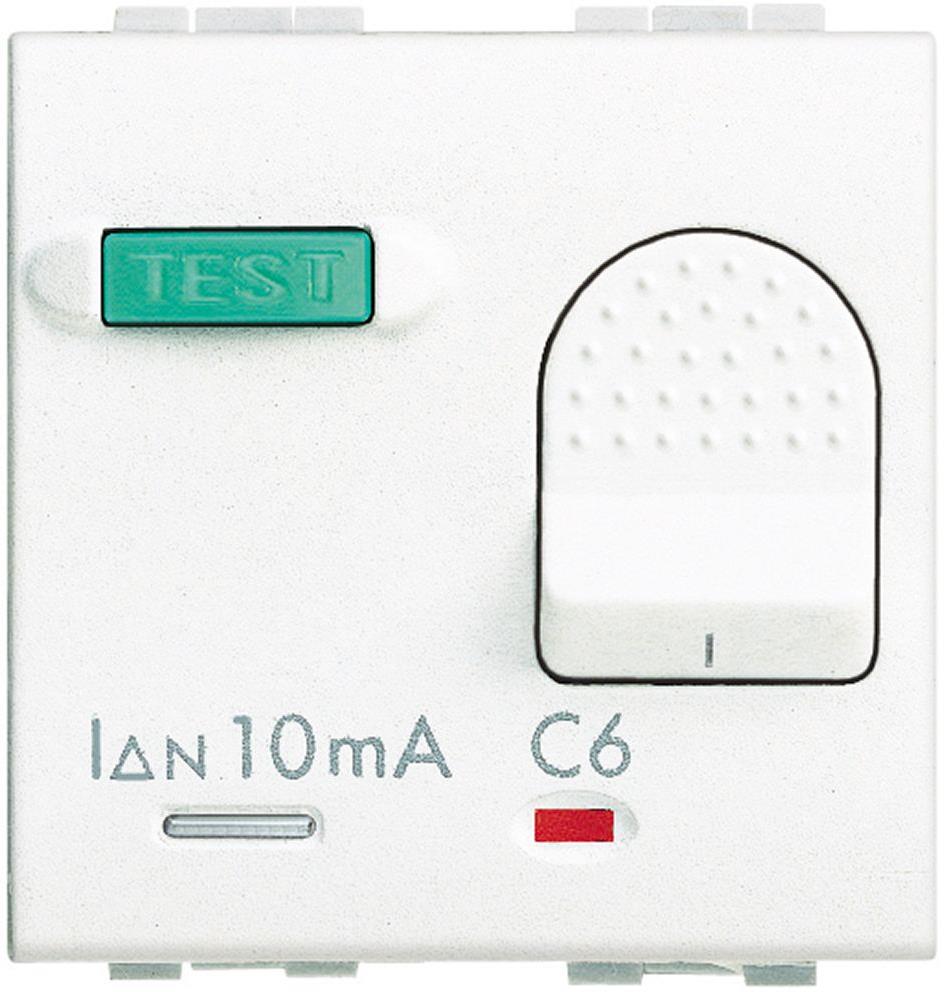 ДТЗ комбинирана 1P+N 16A крива C 10mA тип AC 3kA 2 мод. цвят Бял LL Bticino