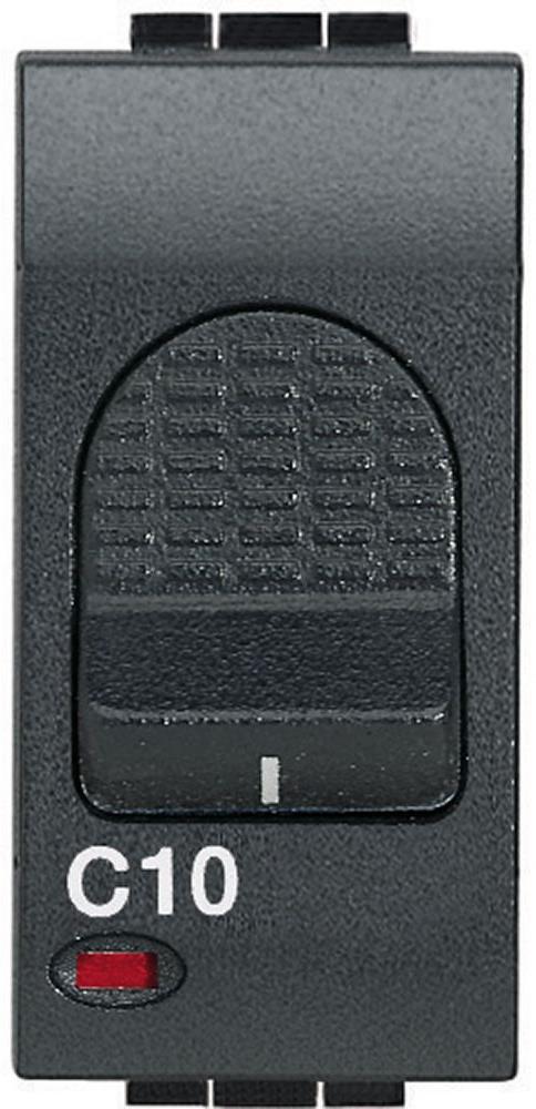 Автоматичен прекъсвач 1P+N 10A крива С 3kA 1 мод. цвят Антрацит LL Bticino