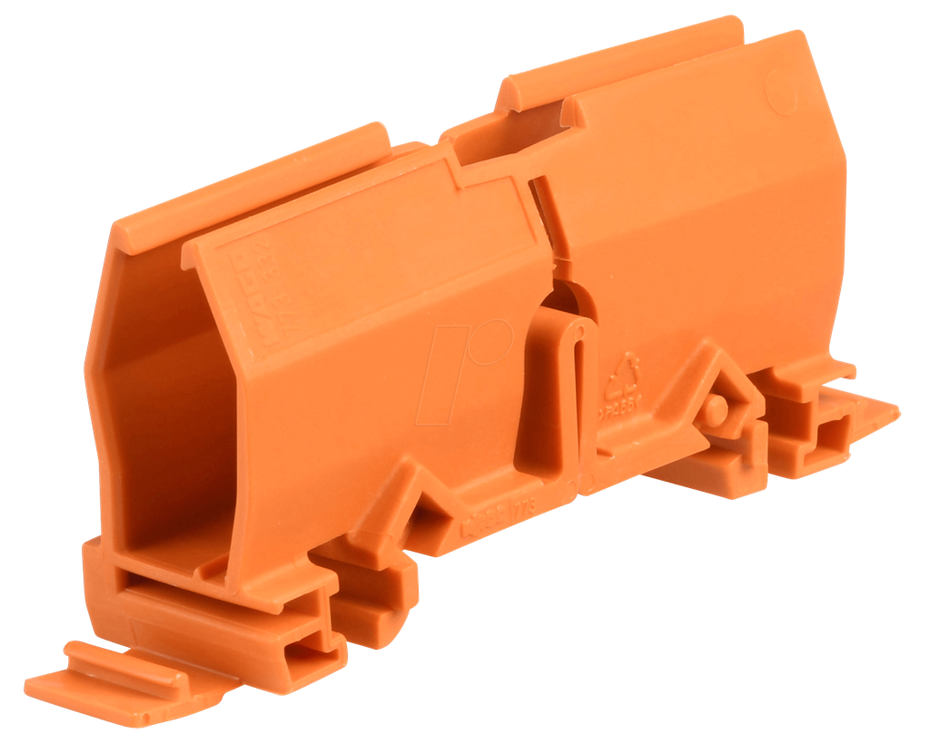 Държач за монтаж на клеми серия 773 - 4/6мм2 към DIN шина оранжев Wago 