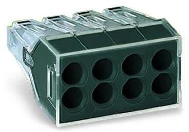 Бърза връзка Wago 8х1.5-2.5 mm2 (50бр.) тъмно сива за твърд проводник