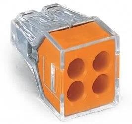 Бърза връзка Wago 4х1.5-2.5 mm2 (100бр.) оранжева за твърд проводник