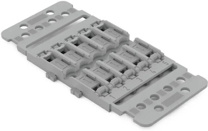 Държач за монтаж на 5 бр. клеми Inline - 4мм2 сив Wago 