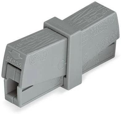 Бърза връзка Wago 0,5-2,5 mm2 (50бр.) срещуположна сива за захранване на осв.тяло