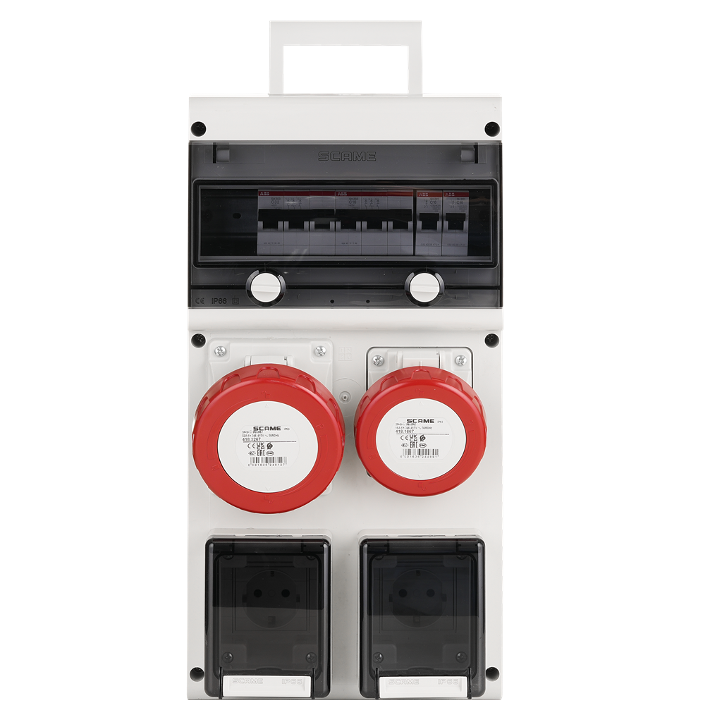 Табло 632.4500 тип B сглобено с индустриални контакти Scame и токови защити ABB