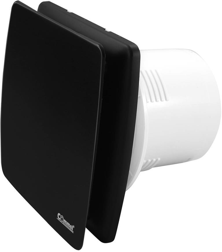 Вентилатор ф150мм, цвят Черен, 240м3/ч 18W 35dB с клапа Commel