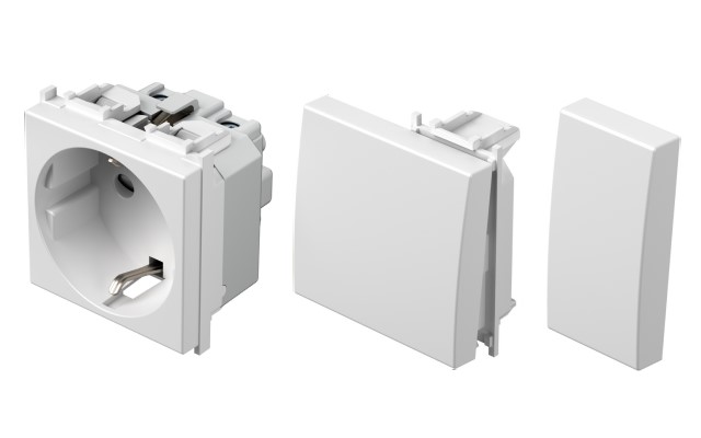 Бял мат механизми и лицеви панели Modul TEM