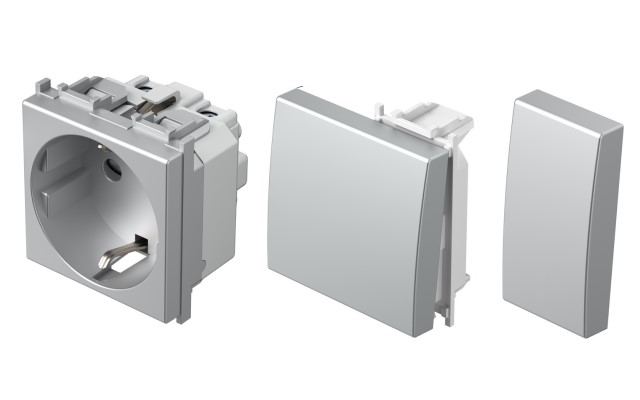 Сребро мат механизми и лицеви панели Modul TEM
