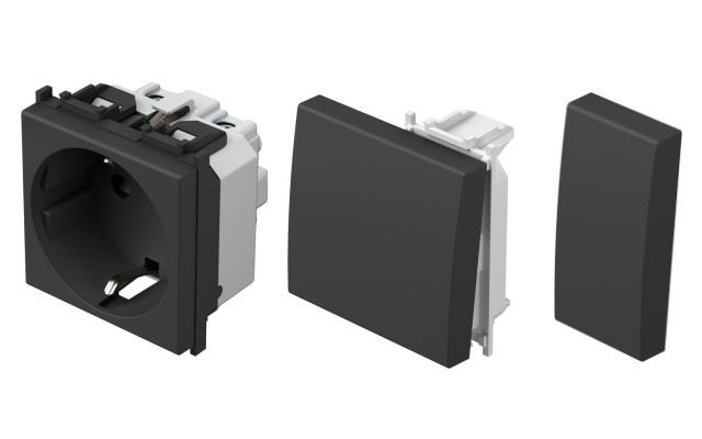 Черен мат механизми и лицеви панели Modul TEM