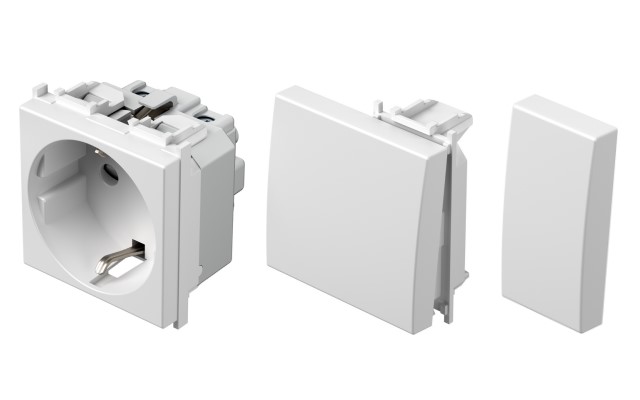 Бял гланц механизми и лицеви панели Modul TEM