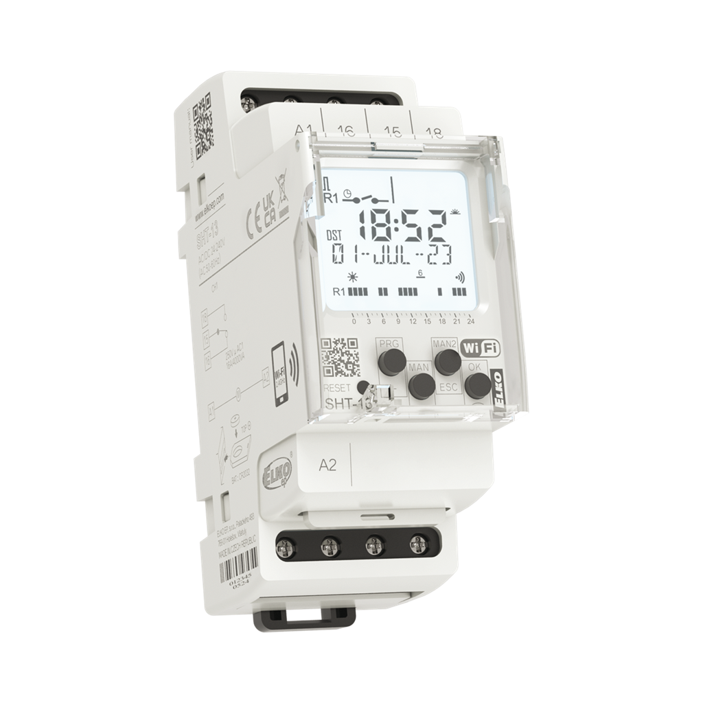 Таймер годишен астро, цифров с LCD и Wi-Fi настройка, 1 минута минимален интервал, 1c/o 16A, 230Vac, 2DIN, Elko EP