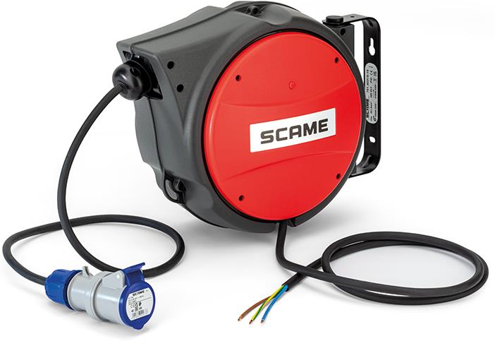 Макара индустриална IP42 серия AUTOROLLER кабел H05VV-F 10 метра х 2,5мм2 и изход 1х 2P+Е 16A CEE Scame