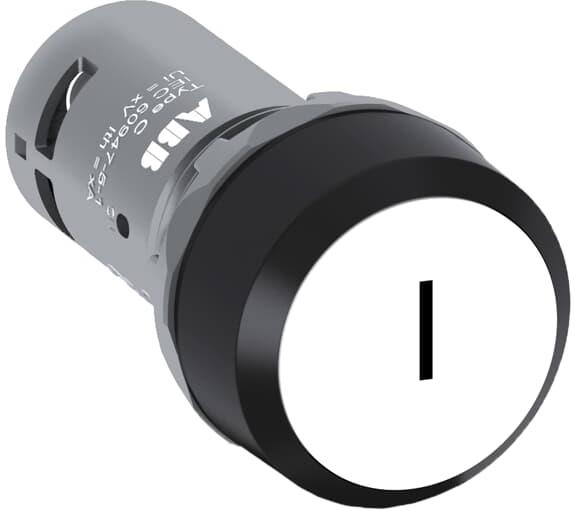 Бутон бял CP11-10W-10 1NO пластмасов ринг Ø22mm Compact ABB