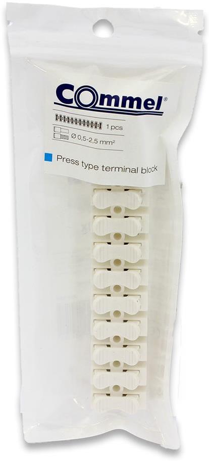 Лустер клема 0,5-2,5мм2 безвинтова бяла Commel