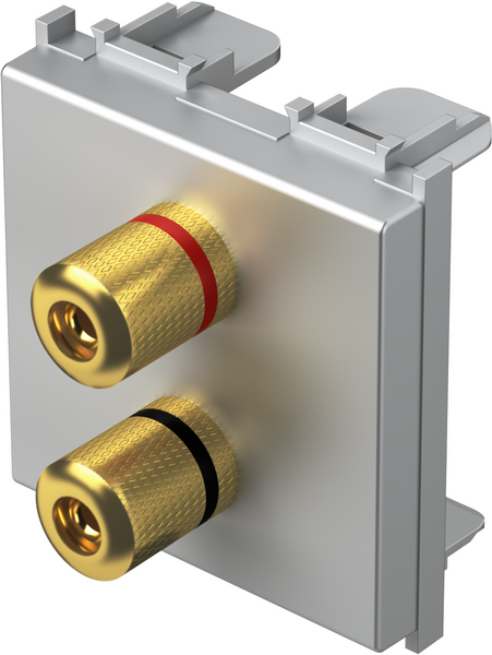 Розетка 2x Ø4 мод.м тонколони 2 мод. цвят Сребро мат Modul TEM