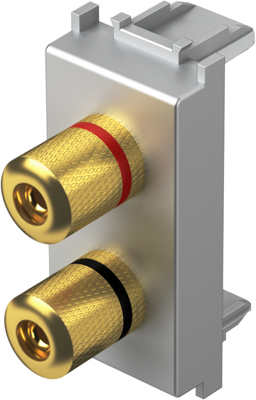 Розетка 2x Ø4 мод.м тонколони 1 мод. цвят Сребро мат Modul TEM