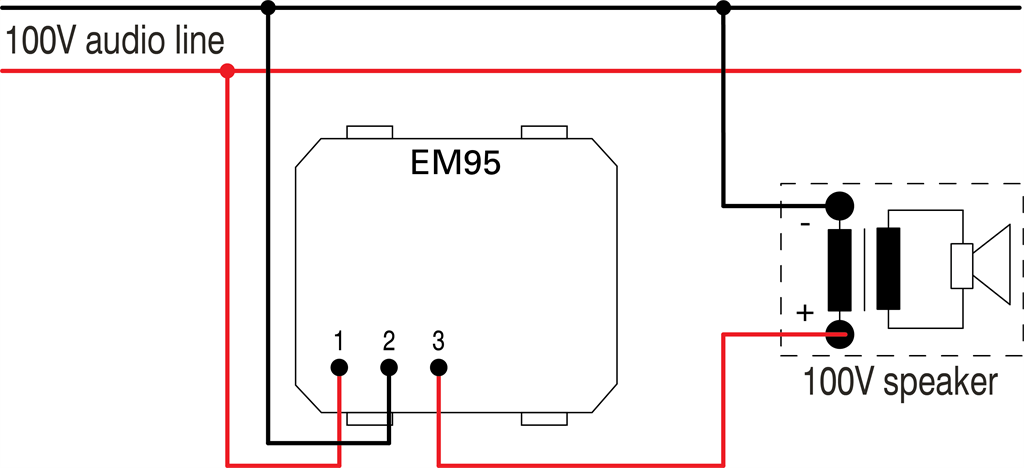 Атенюатор 100V 35W 2 мод. цвят Черен мат Modul TEM