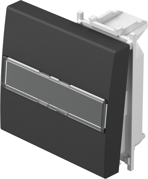 Лицев панел ключ/бутон 2 мод. с етикет цвят Черен мат Modul TEM
