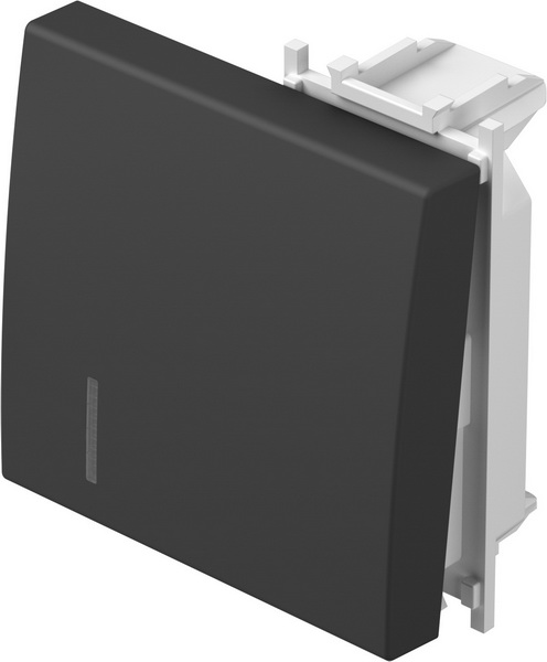 Лицев панел ключ/бутон 2 мод. с индикатор цвят Черен мат Modul TEM