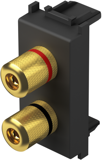 Розетка 2x Ø4 мод.м тонколони 1 мод. цвят Черен мат Modul TEM